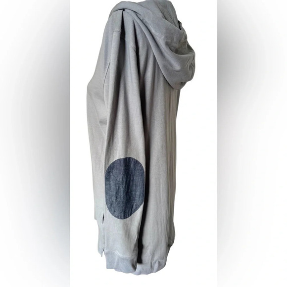 NWOT Lands End -Long Sleeve Heavyweight Jersey Button Hoodie with elbow patches - Picture 10 of 14